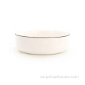 Apoyo de muestras al por mayor tazón de mascota de cerámica blanca personalizada